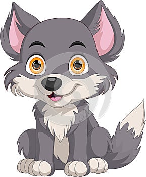 cute baby wolf cartoon