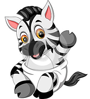 Cute baby zebra cartoon