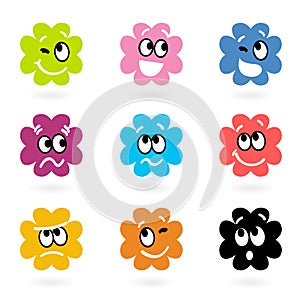 Cute bacteria or monster vector collection