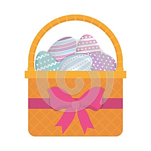 cute basket easter egg bow decorative