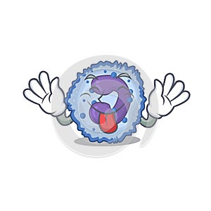 Cute basophil cell cartoon mascot style with Tongue out