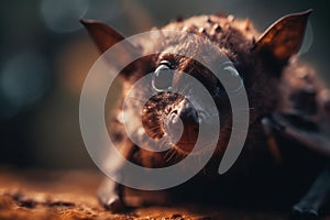 cute bat close-up. ai generative