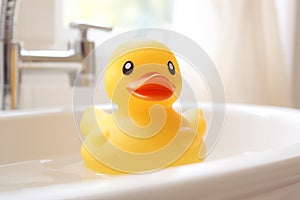 Cute bath rubber duck. Generative AI