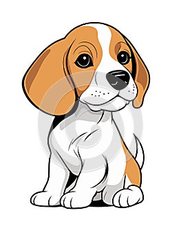 Cute beagle puppy illustration