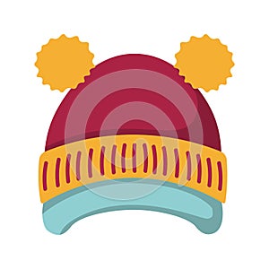 Cute beanies clip art, funny winter hat illustration - Vector