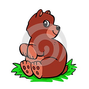 Cute bear brown cartoon