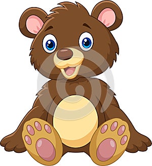 Cute bear cartoon posing