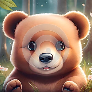 Cute bear with fine details - ai generated image