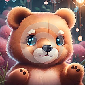 Cute bear with fine details - ai generated image