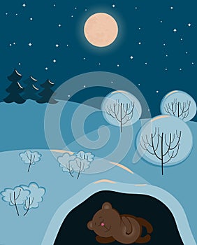 A cute bear sleeping