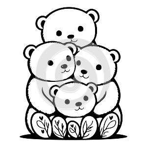 cute bears cubs teddy bear valentines illustration sketch hand draw