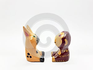 Cute Beautiful Artistic Colorful Wooden Handmade Animal Theme Urban Toys in White Isolated Background 29