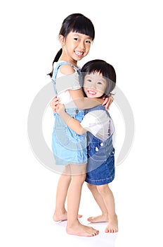Cute and beautiful Asian sisters