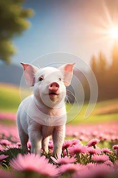 Cute and beautiful baby pig
