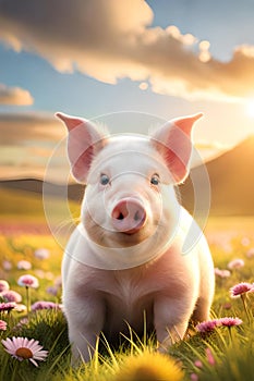 Cute and beautiful baby pig