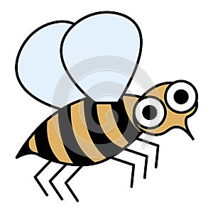 Cute bee in cartoon style. Design for children.