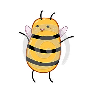 cute bee character cartoon vector illustration