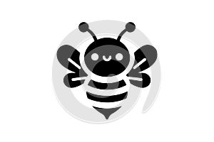 Cute Bee Silhouette Vector Art