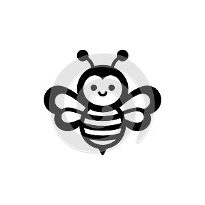 Cute bee silhouette vector art illustration work