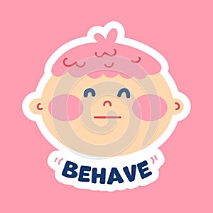 Cute Behave Boy Circle Stiker photo