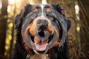 Cute bernese smiling mountain dog. Generate Ai