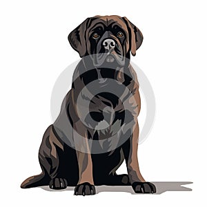 Cute Big Dog Drawing In Dark Colors - Stanley Spencer Inspired Art