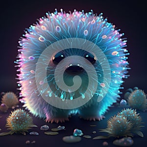 Cute bioluminescent fantasy creature created with Generative AI