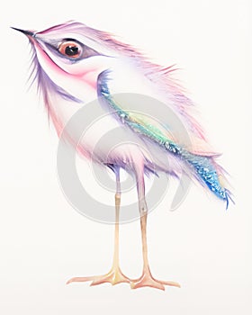 Cute Birdie Sketch Colorful Illustration