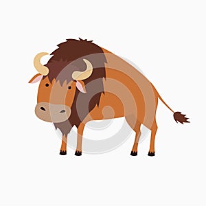 Cute bison cartoon