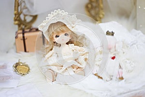 Cute BJD doll. BJD stands for Ball-Jointed-doll photo