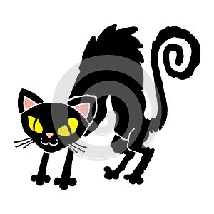 Cute Black Cat Cartoon