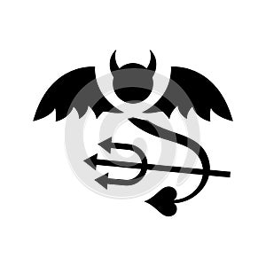 Cute black devil vector icon. Demons vector
