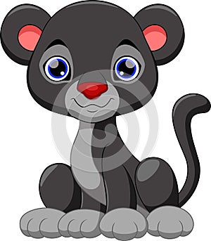 Cute black panther cartoon