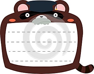 Cute black Raccoon noteboard