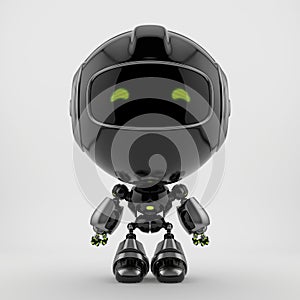 Cute black robot toy, 3d rendering