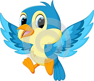 Cute blue bird cartoon