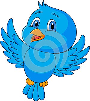 Cute blue bird cartoon