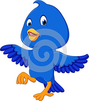Cute blue bird cartoon