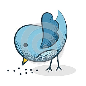 Cute blue bird illustration