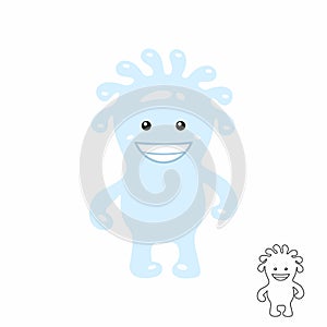 Cute blue Cartoon Monster