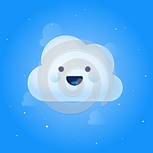 Cute Blue Cloud Cartoon