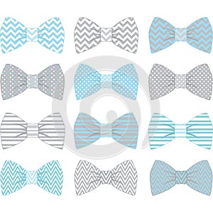 Cute Blue and Grey Bow Tie Collection