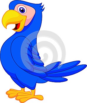 Cute blue parrot cartoon