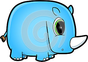 Cute Blue Safari Rhino