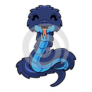 Cute blue spiny bush viper cartoon