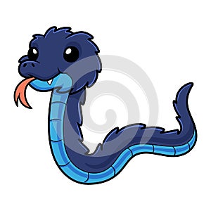 Cute blue spiny bush viper cartoon