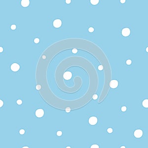 Cute blue vector dots seamless pattern nursery