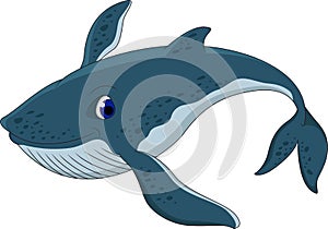 Cute blue whale cartoon