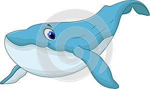 Cute blue whale cartoon for your design