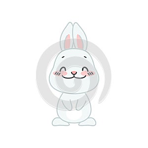 Cute blushing and smiling bunny